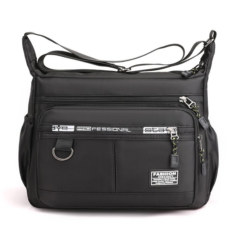 Men's Large Capacity Crossbody Bag Durable Multi Pocket Business Casual Shoulder Bag