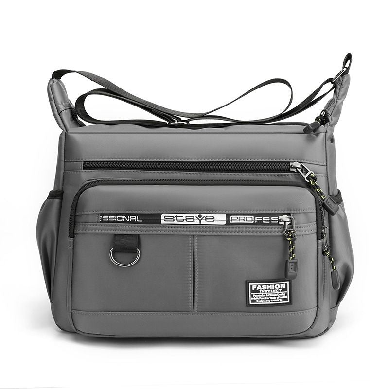 Men's Large Capacity Crossbody Bag Durable Multi Pocket Business Casual Shoulder Bag
