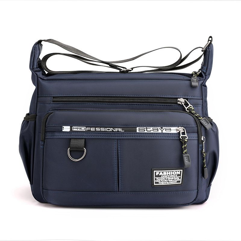 Men's Large Capacity Crossbody Bag Durable Multi Pocket Business Casual Shoulder Bag