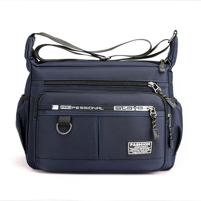 Men's Large Capacity Crossbody Bag Durable Multi Pocket Business Casual Shoulder Bag
