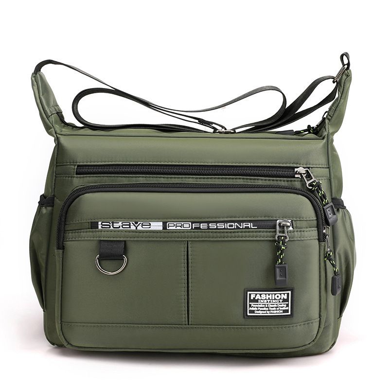 Men's Large Capacity Crossbody Bag Durable Multi Pocket Business Casual Shoulder Bag